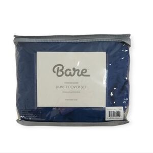 Bare Navy Blue Oversized Queen Duvet Cover Set